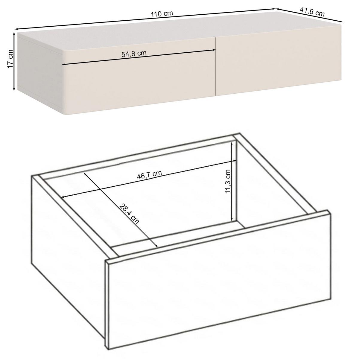 WANDKONSOLE Olio KASCHMIR 110 CM - Kaschmir, Holzwerkstoff (110/17/41.6cm) - Selsey