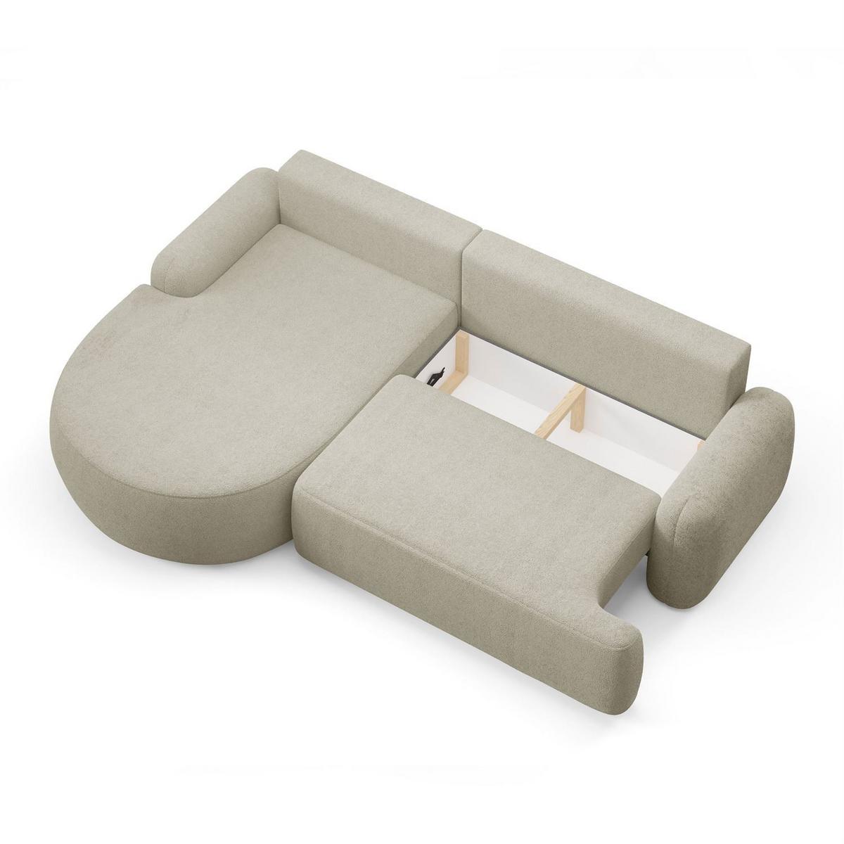ECKSOFA CLEO mit Schlaffunktion Version Linke, QUELLE 06 - Creme, Kunststoff (264/172cm) - Lookway