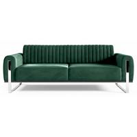 SOFA Parissa 228 cm - Silberfarben/Grün, Textil/Metall (228/79/92cm) - Selsey