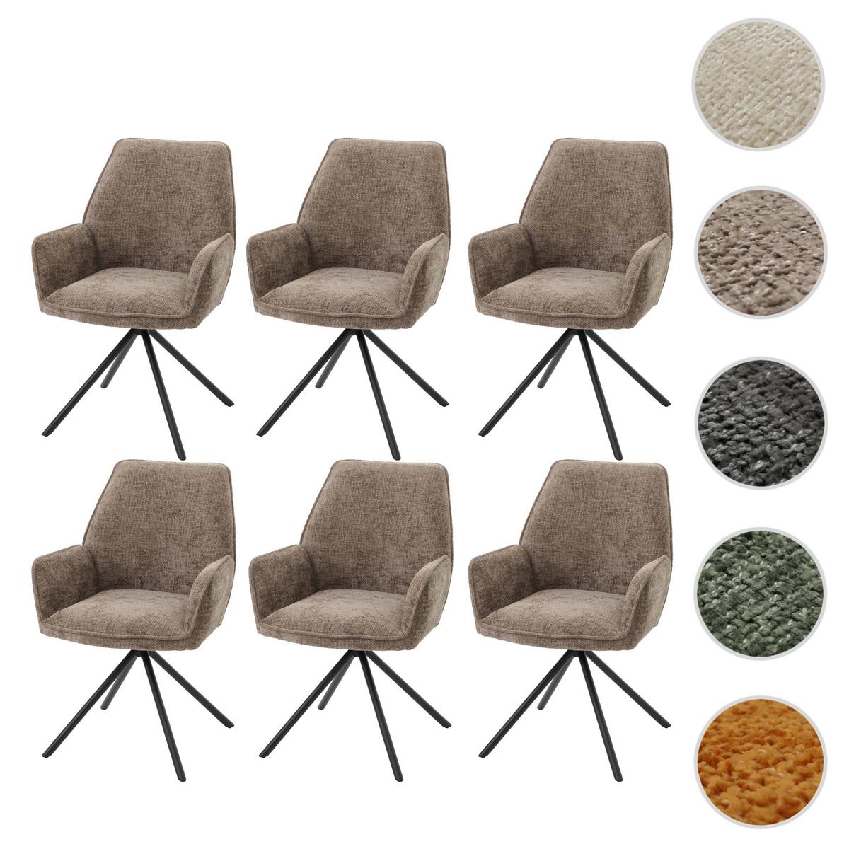ESSZIMMERSTUHL Braun, Schwarz 6er-Set - Beige/Schwarz, Textil (60/86/60cm) - MCW