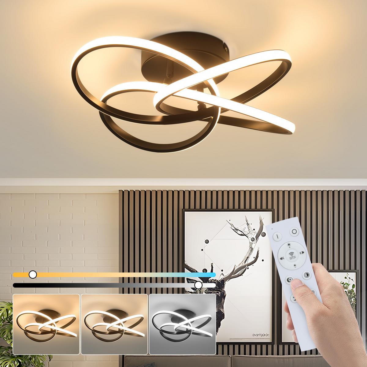 LED-DECKENLEUCHTE Strahliel 42/16/45 cm - Schwarz, Metall (45/42/16cm) - ZMH