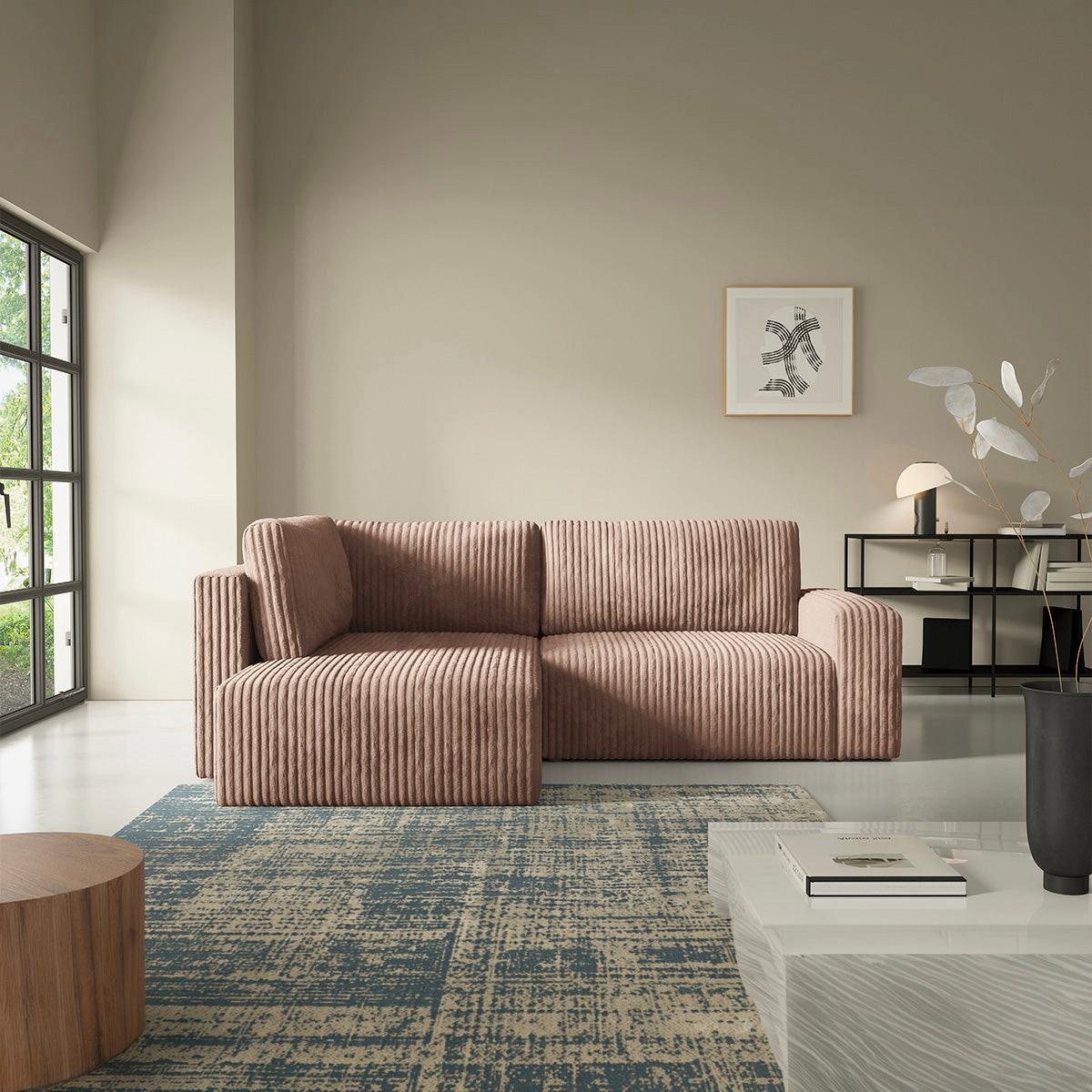 ECKSOFA Angela 4 Sitzplätze Hellbraun - Braun, Holz (245/182cm) - Petits-meubles
