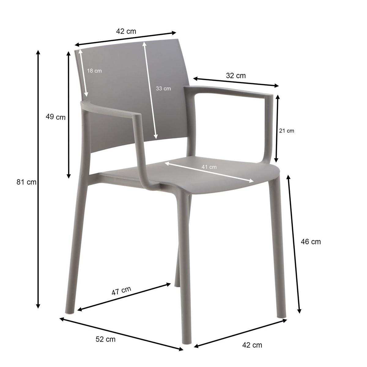 GARTENSTÜHLE TERRA 4er-Set grau - Grau, Textil (58/82/52cm) - IDIMEX