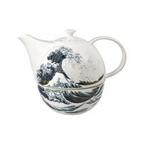TEEKANNE MIT STÖVCHEN Katsushika Hokusai - Die große Welle bunt 1,2 l - Multicolor, Keramik (1.2L) - Goebel