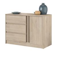 KOMMODE Eiche japanisch 110 cm, Sideboard mit 3 Schubladen - Eichefarben, Holzwerkstoff (110/77/50cm) - Parisot Meuble