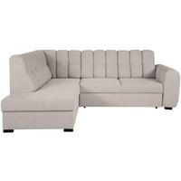 ECKSCHLAFSOFA Zoja links cappuccino - Schwarz/Cappuccino, Textil (261/193cm) - Beautysofa