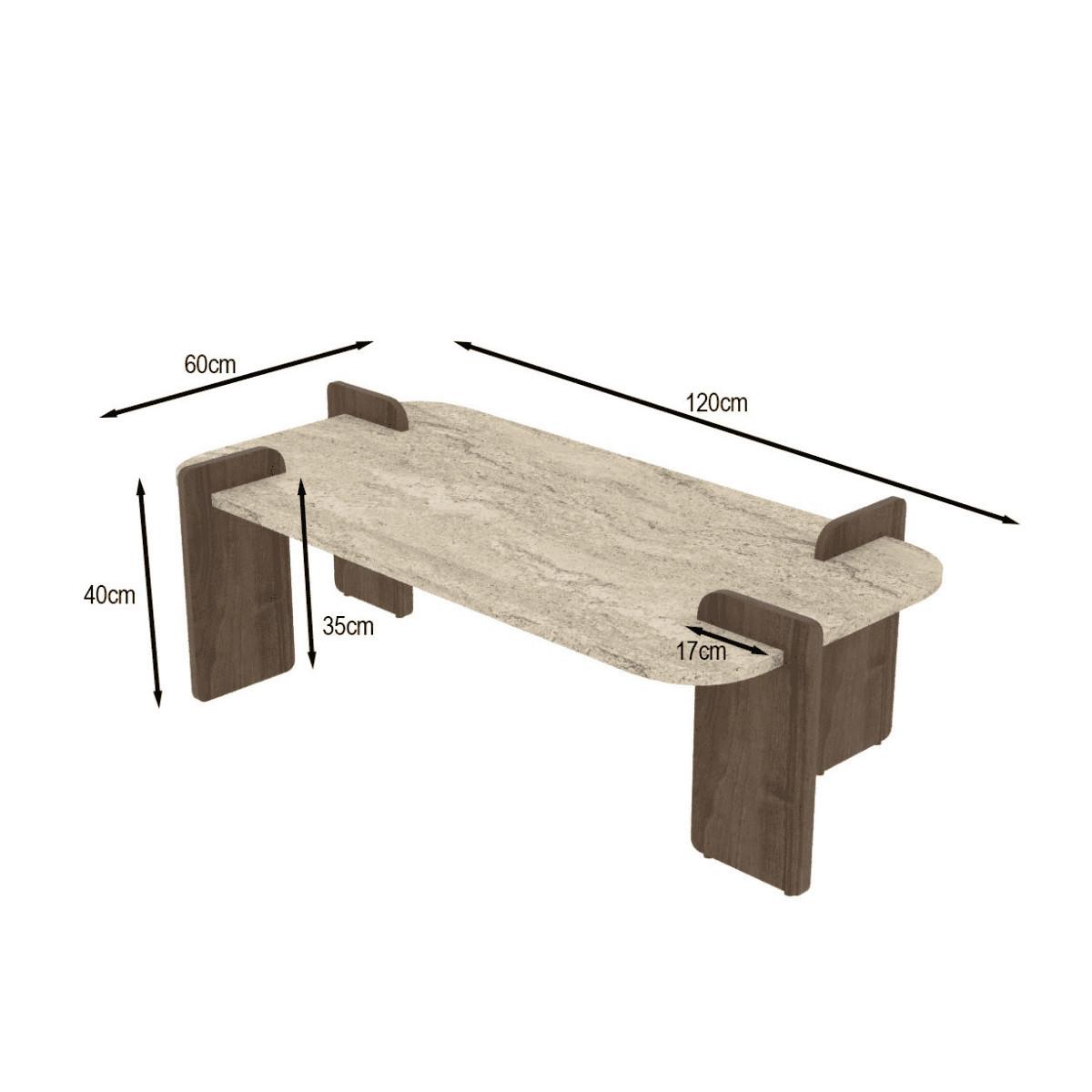 COUCHTISCH mit abgerundeten Kanten 120/60/35 cm - Eichefarben, Holzwerkstoff (8/60/35cm) - Calicosy