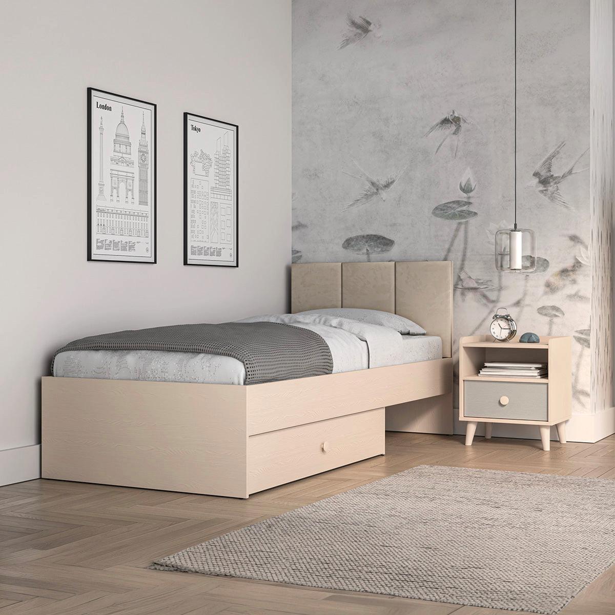 KINDERBETT 90/200 Alycia Beige - Holzeffekt - Beige, Holz (90/200cm) - Petits-meubles