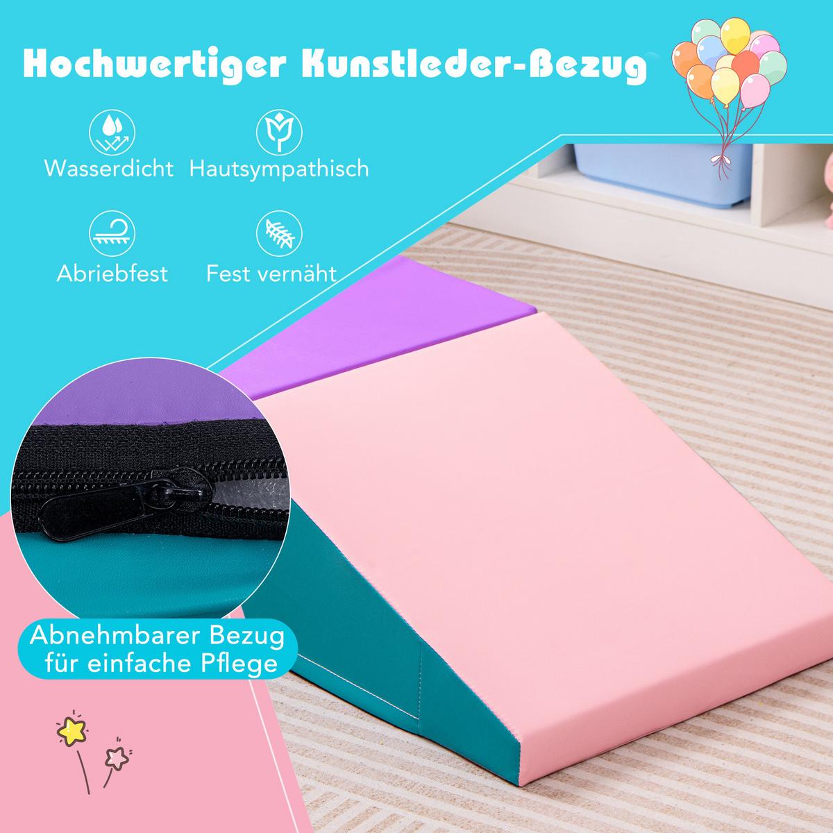 SOFTBAUSTEINE Lila(2er-Set) - Violett, Kunststoff (100/25/50cm) - COSTWAY