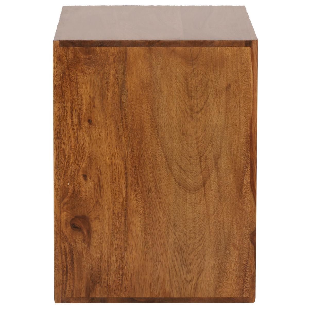 STANDREGAL – Naturholz, 44x44x33 cm, handgefertigt, geradlinig - Braun, Holz (44/44/33cm) - KADIMA DESIGN