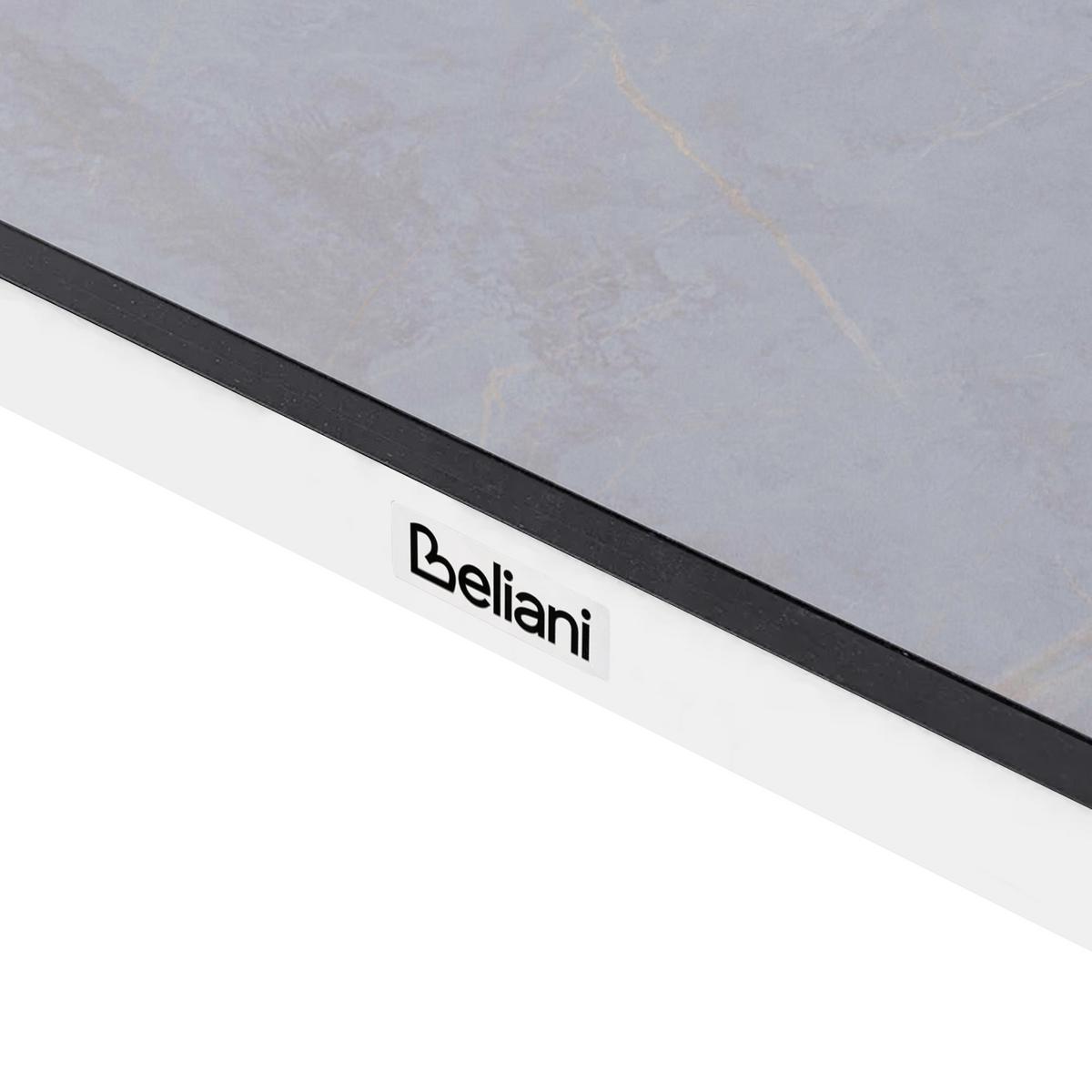 GARTENTISCH 180/90 cm Steinoptik Hellgrau Tolentino - Hellgrau, Kunststoff (180/90/75cm) - Beliani