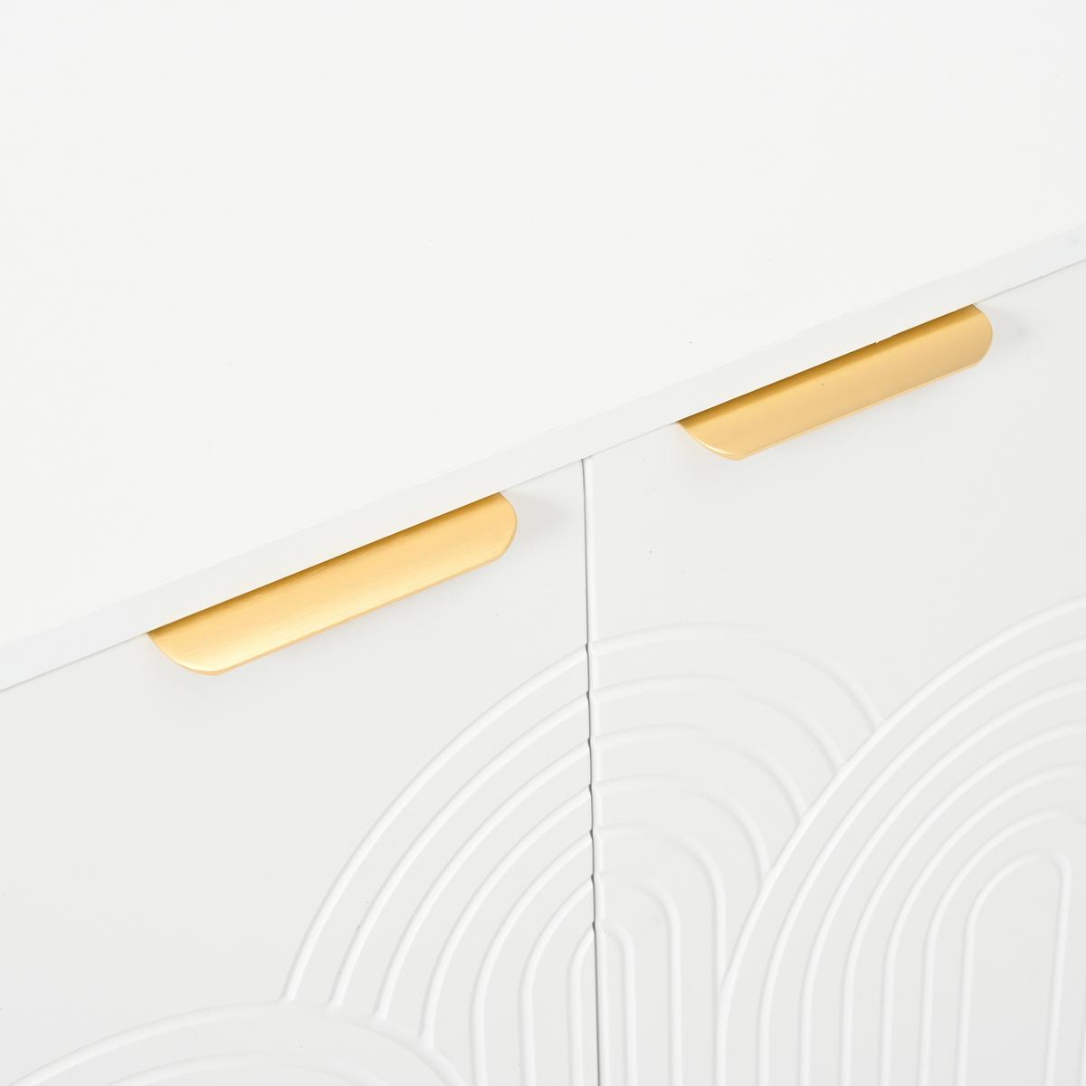 SIDEBOARD Modern mit Strukturfront, 160/40*80cm - Weiß, Holzwerkstoff (160/80/40cm) - Urban Meuble