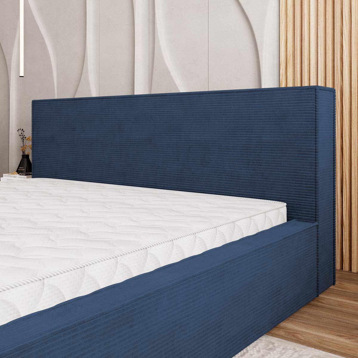POLSTERBETT CELORA 160x200 cm mit Bettkästen - Blau - Blau, Holz (160/200cm) - MASSENO