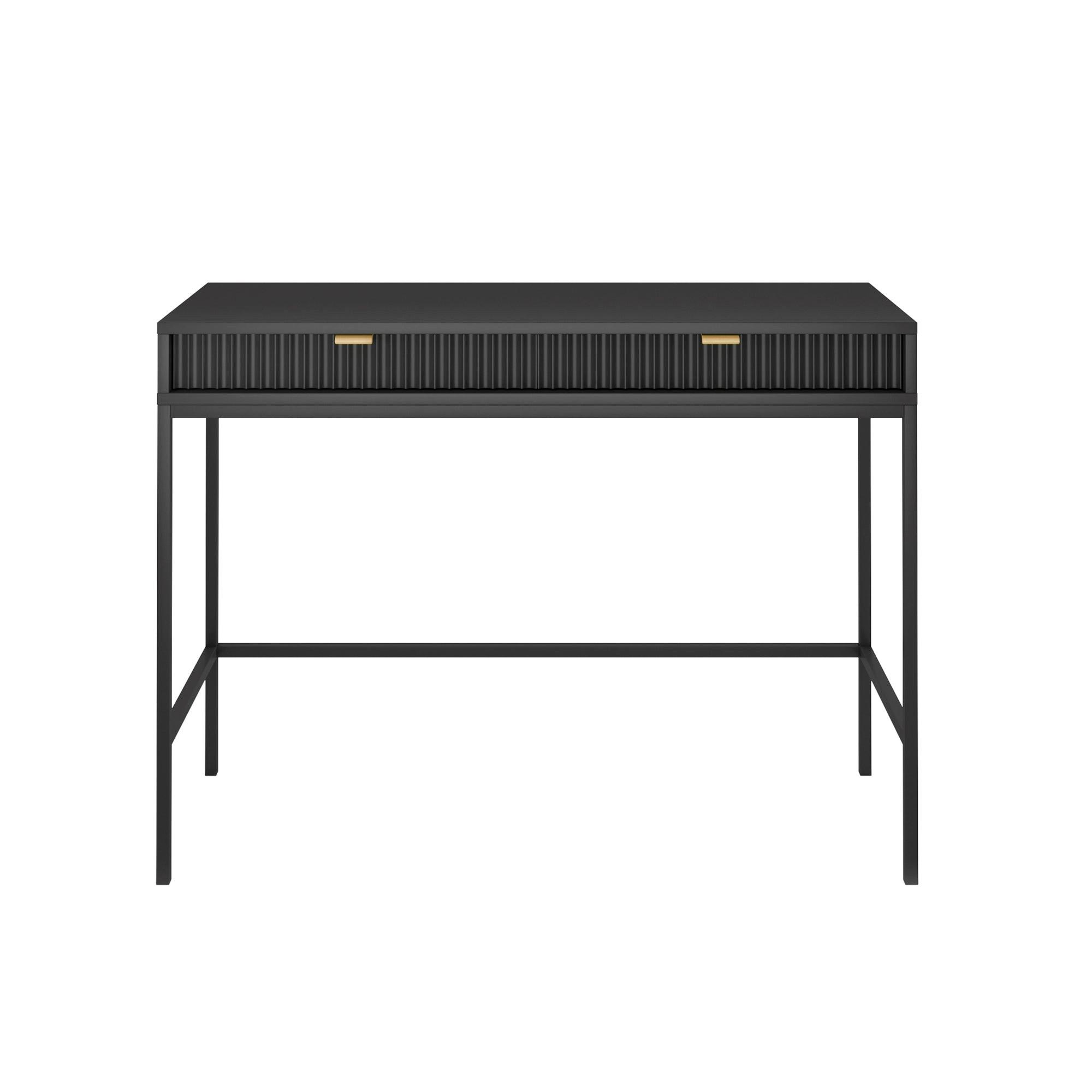 KONSOLENTISCH Vellore Schwarz 104 cm - Goldfarben/Schwarz, Holzwerkstoff/Metall (50/104/77cm) - Selsey