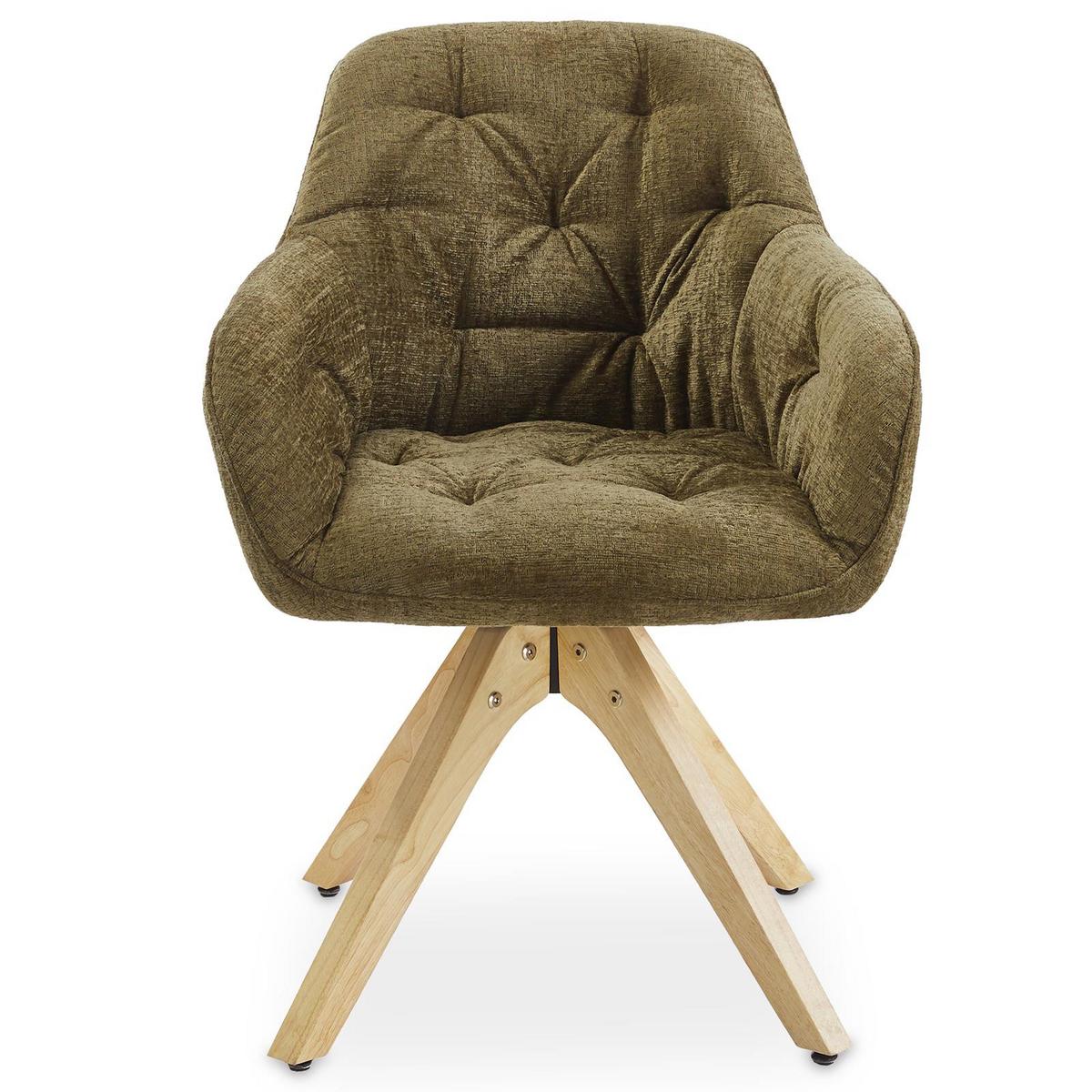 ESSZIMMERSTÜHLE SAGA 2er-Set olivgrün - Olivgrün, Textil (57/81/62cm) - IDIMEX