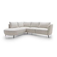 ECKSOFA ALPI Creme Chenille mit Schlaffunktion - Creme, Holz (262/220cm) - MASSENO