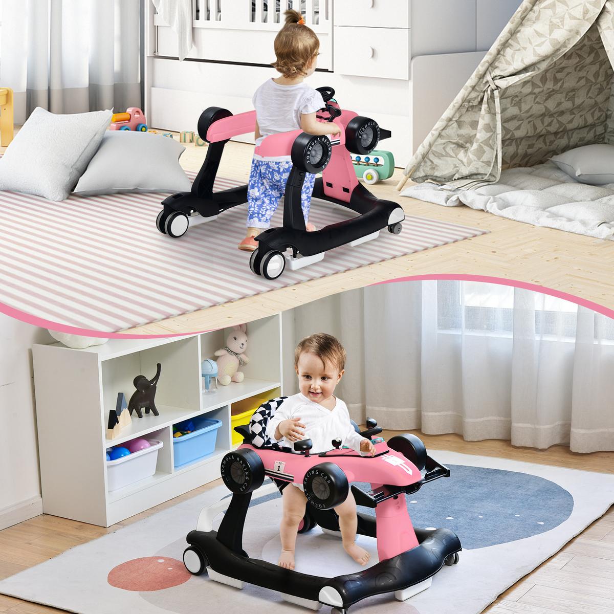 LAUFLERNWAGEN Pink - Pink, Kunststoff (73/56/64cm) - COSTWAY