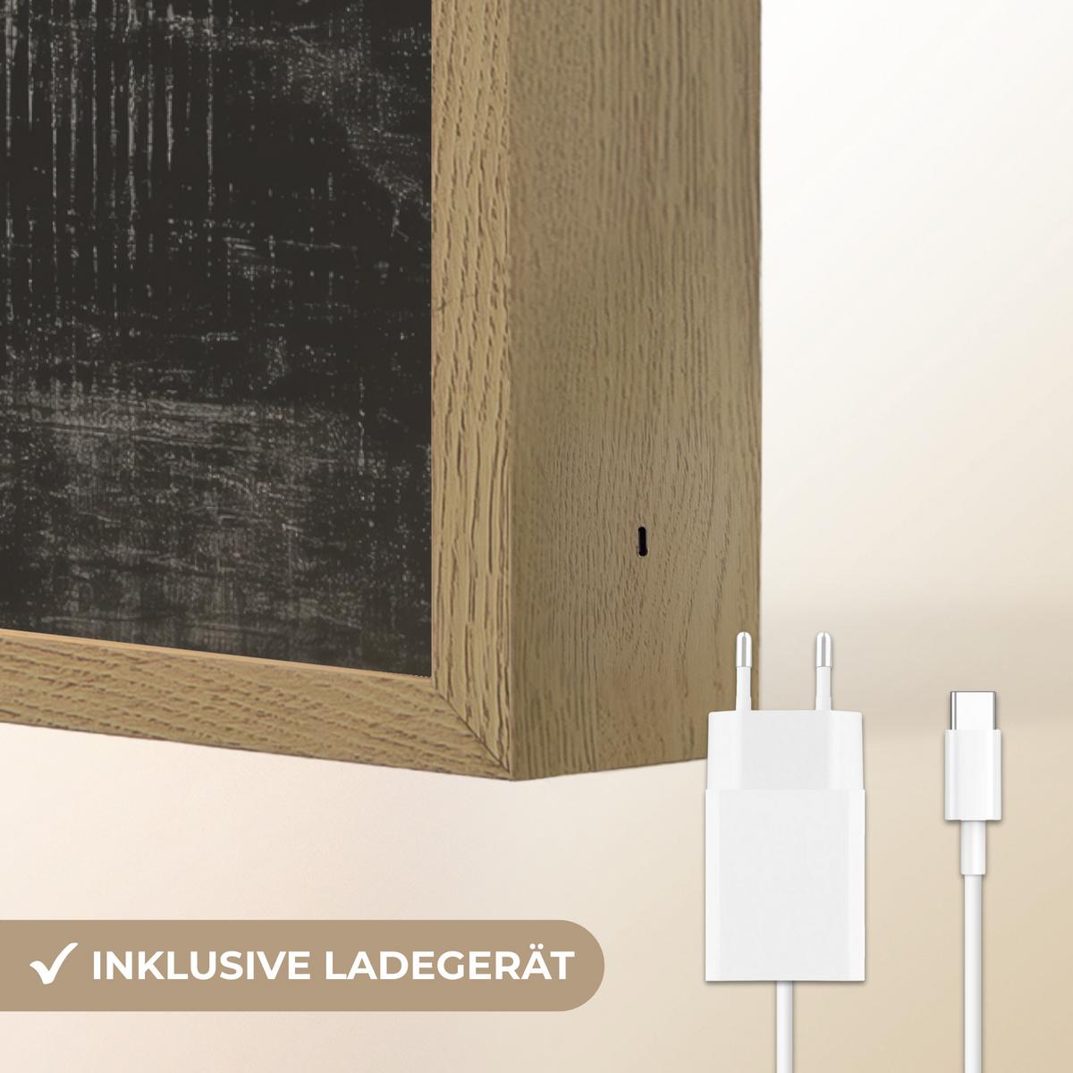 WANDLEUCHTE MIT AKKU Abstrakt - Formen - Modern - Beige 60x90 cm - Grau, Holzwerkstoff (60/90/8cm) - OnlyWow