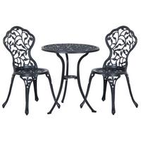 BISTROSET, Aluminiumguss, Schwarz - Schwarz, Metall - Outsunny