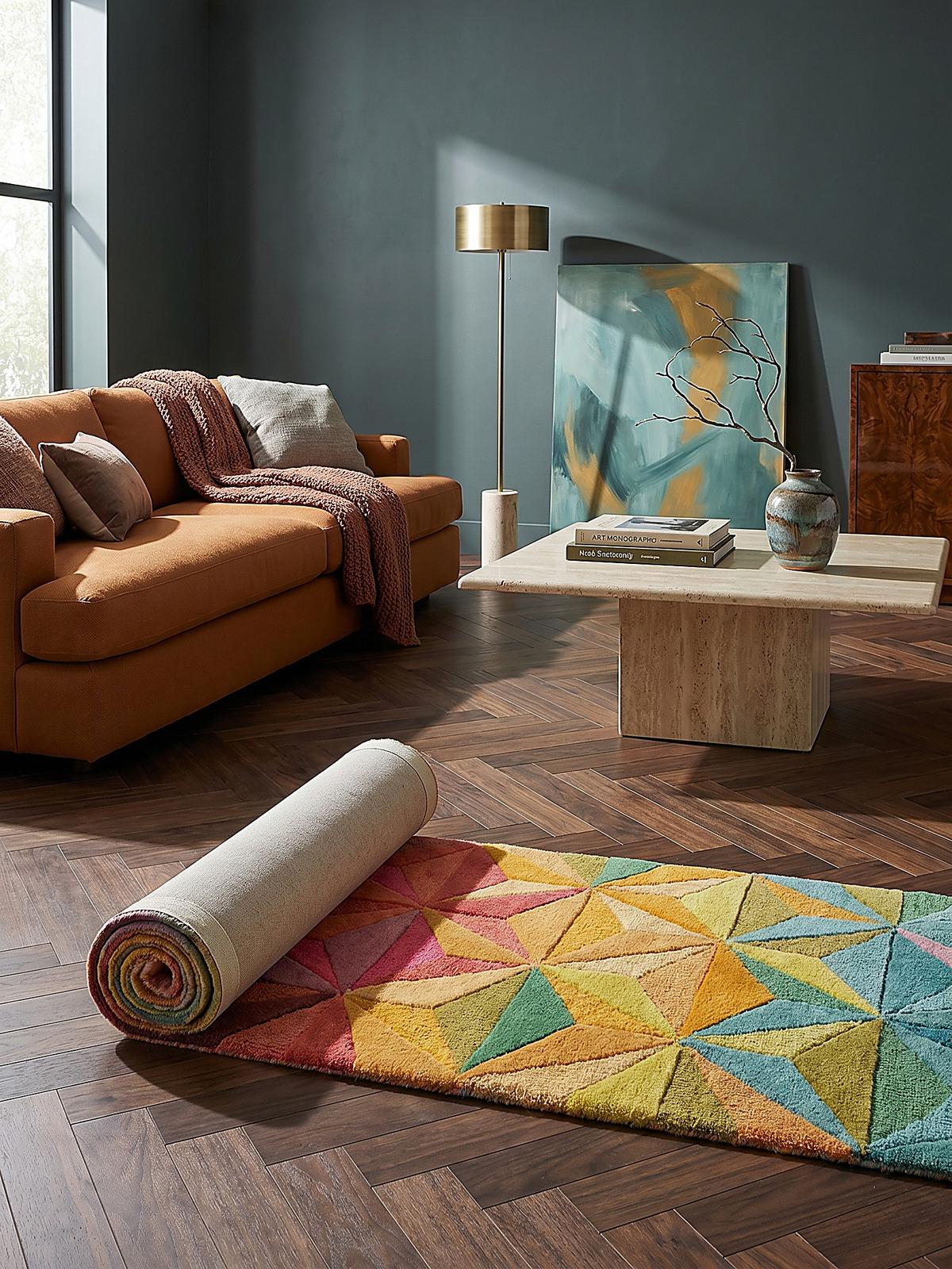 TEPPICH aus Wolle DERWENT in Bunt, geometrisch, 60 x 230 cm - Multicolor, Textil (230/60cm) - KADIMA DESIGN