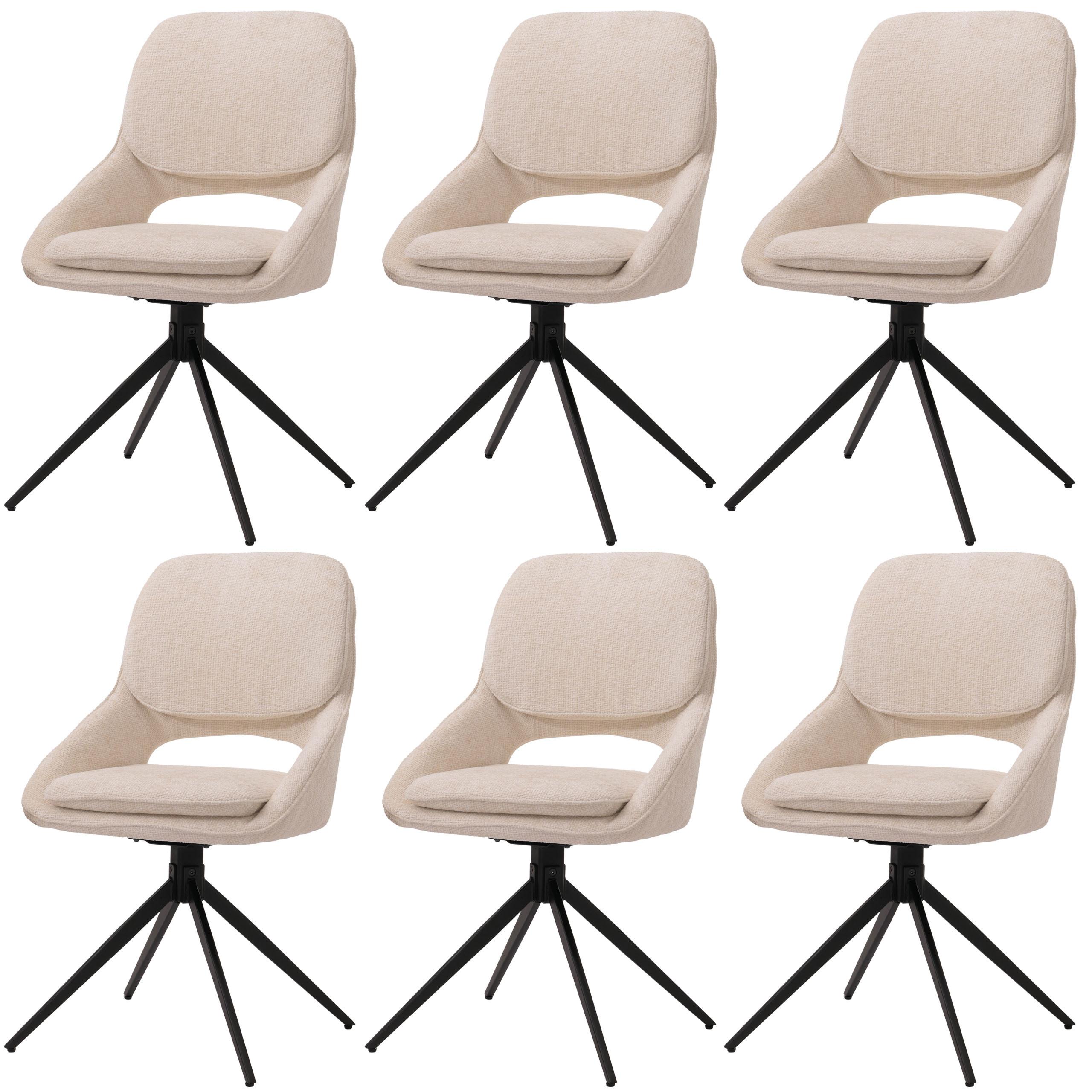 ESSZIMMERSTUHL Beige 6er-Set - Beige, Textil (55/87/55cm) - MCW