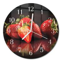WANDUHR aus Glas Ø30 cm - Erdbeeren - Rot, Glas (30/30/0.4cm) - TULUP