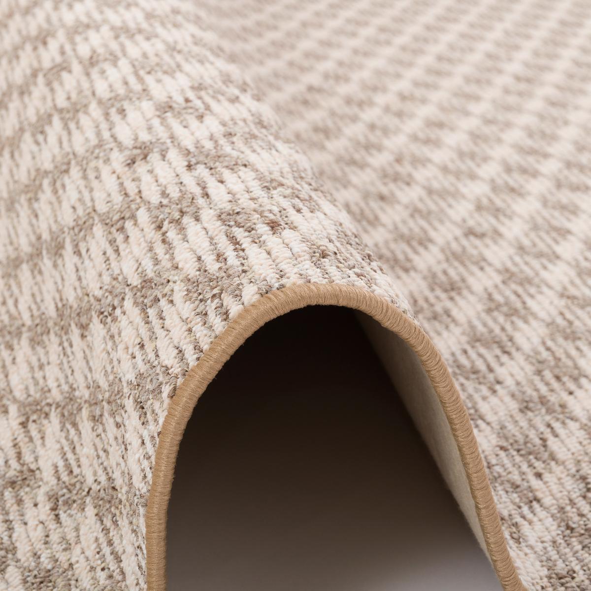 SCHLINGEN TEPPICH MODERN DIAMOND RUND - Sandfarben, Textil (133/133cm) - Snapstyle