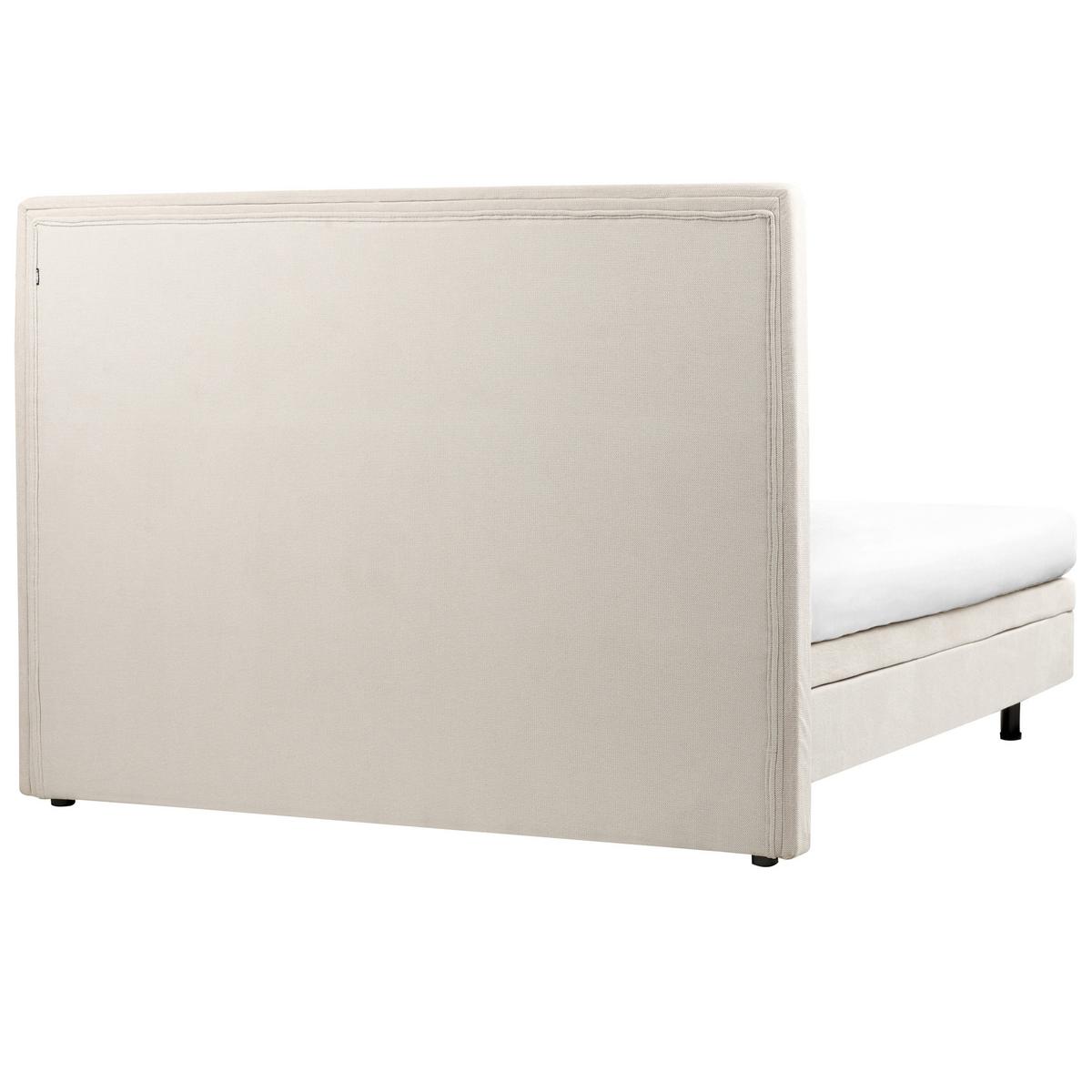 BETT verstellbar 160/200 cm Stoff Hellbeige Castellan - Beige, Textil (160/200cm) - Beliani
