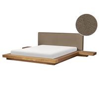 BETT mit Lattenrost 160/200 cm MDF-Platte Hellbraun Zen - Hellbraun, Holz (160/200cm) - Beliani