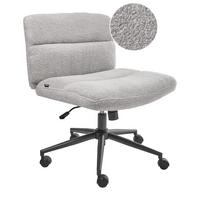 SCHREIBTISCHSTUHL Bouclé Hellgrau Catlin - Hellgrau, Textil (64/80/68cm) - Beliani