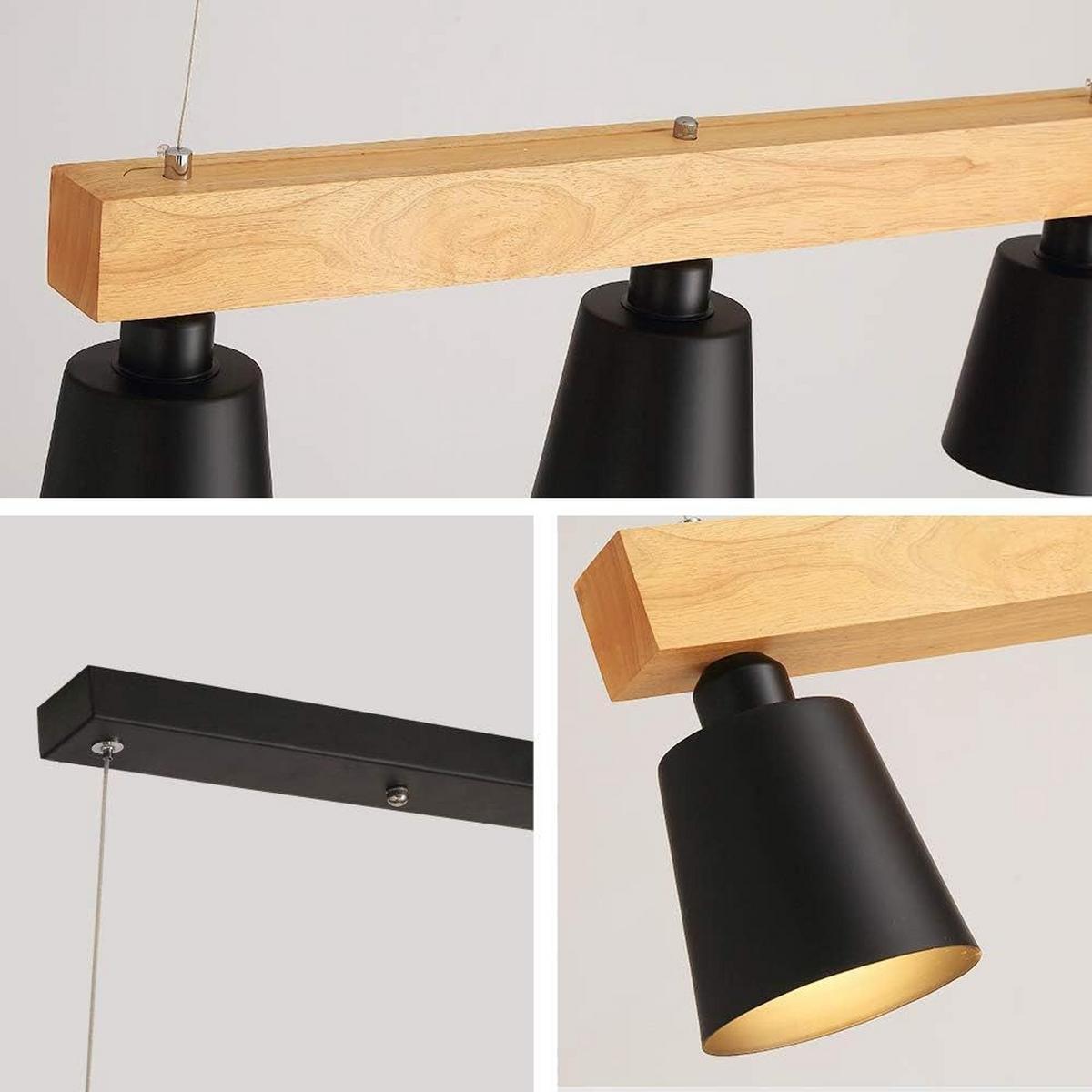 PENDELLEUCHTE Formel 3-flammig 70/14/23 cm - Schwarz, Holzwerkstoff (70/14/23cm) - Nettlife