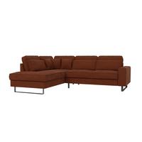 ECKSOFA Floe Terrakotta Cord - Terracotta/Schwarz, Holz/Kunststoff (290/231cm) - S-Style Möbel