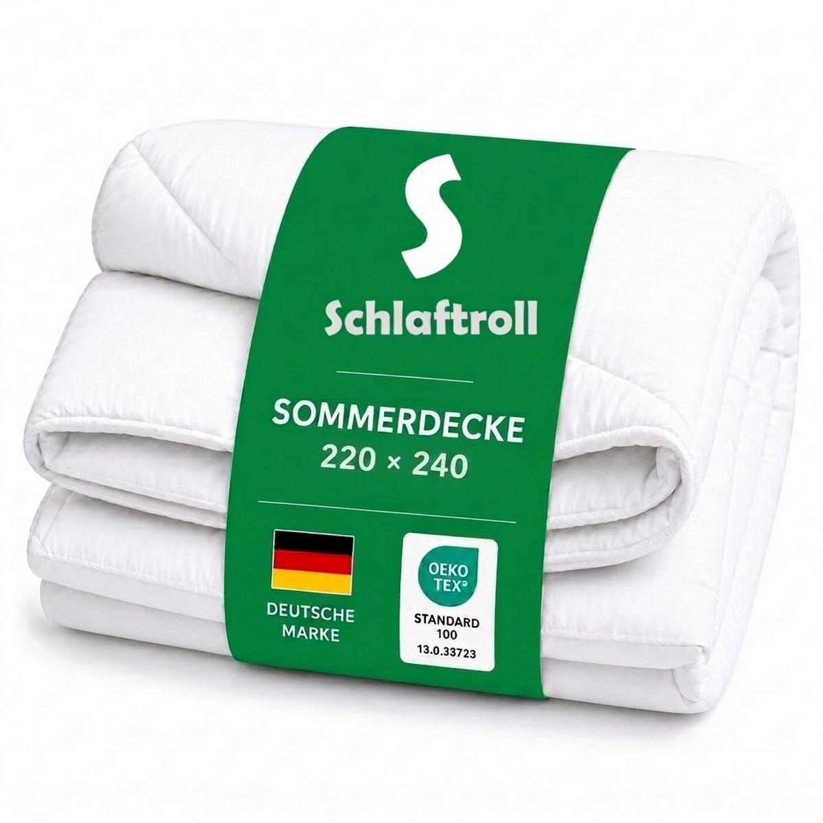 BETTDECKE für heiße Sommer 220 x 240 cm - Weiß, Textil (220/240cm) - Schlaftroll