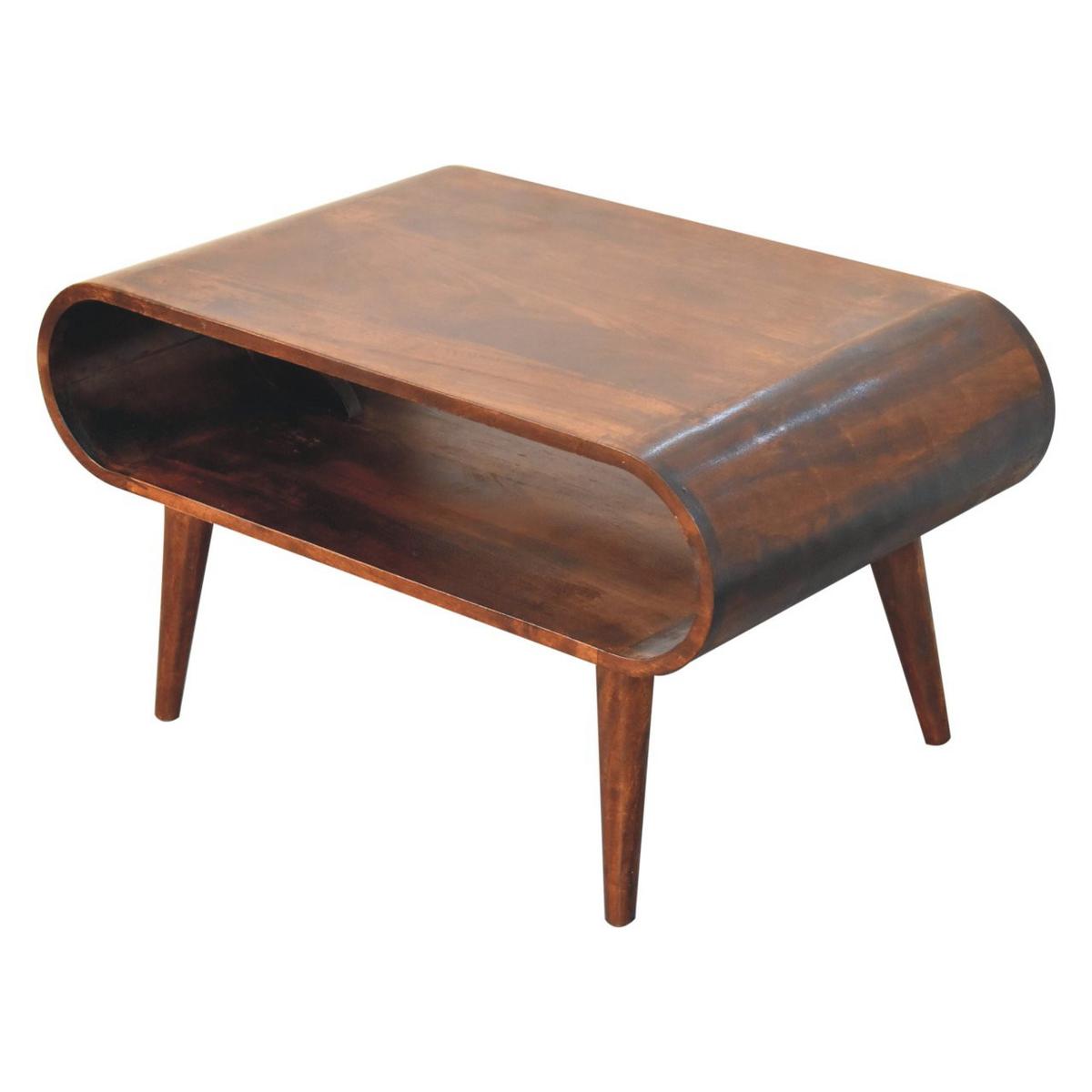 COUCHTISCH California Walnuss-Finish, 1 Regal, Dunkelbraun - Dunkelbraun, Mangoholz/Holz (80/50/44cm) - Artisan Furniture