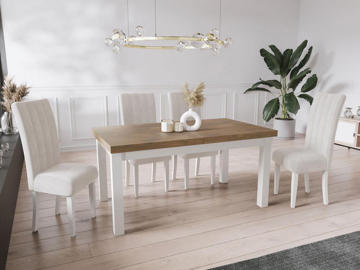 ESSTISCH Avena rechteckig ausziehbar, Lefkas Eiche 200/100/78 - Alteiche/Weiß, Holz/Holzwerkstoff (100/300/78cm) - WFL GROUP