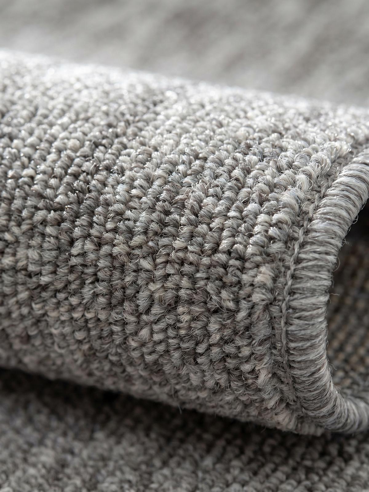 KURZFLORTEPPICH AMMER, einfarbig, Hellgrau, 80 x 250 cm - Grau, Textil (250/80cm) - KADIMA DESIGN