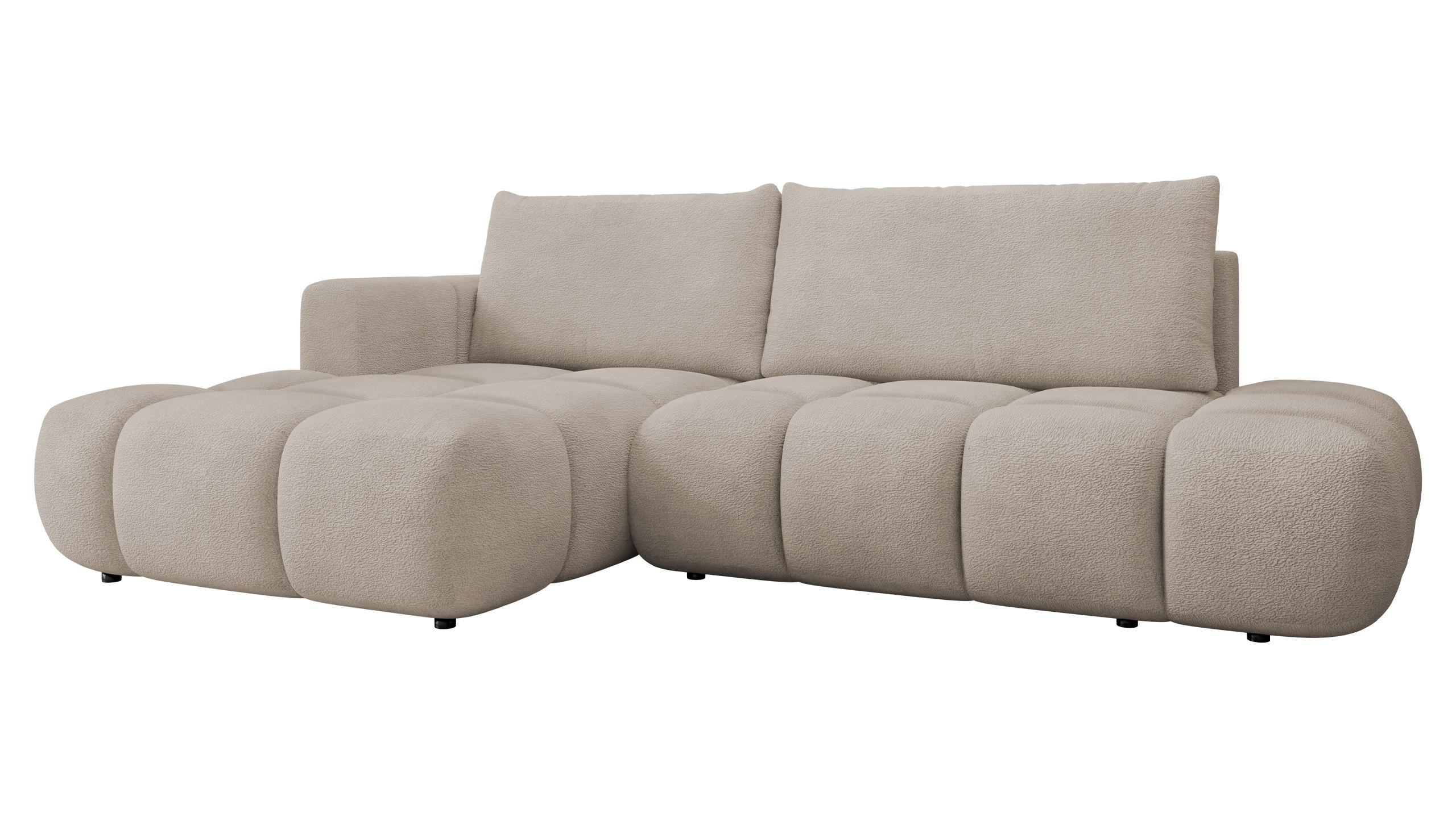 ECKSOFA Soffi, Seite: Links - Beige/Schwarz, Holz/Kunststoff (283/166cm) - MIRJAN24