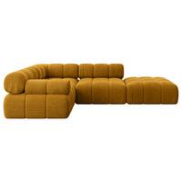 ECKSOFA modulares Sofa Felto-L1 - 285x190x70 cm Senfgelb Cord - Currygelb, Holzwerkstoff/Textil (285/190cm) - ALTDECOR