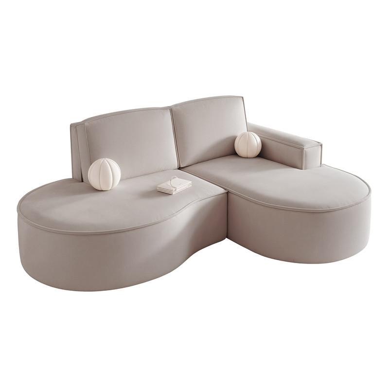 ECKSOFA SOFIA Veloursstoff in Grau - Grau, Holzwerkstoff/Kunststoff (210/157cm) - Idohome