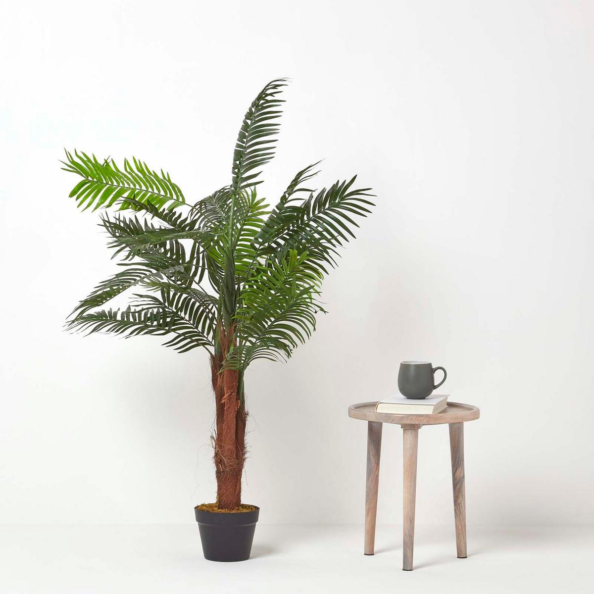 KUNSTPALME Mini, 120 cm - Grün, Kunststoff (120cm) - Homescapes