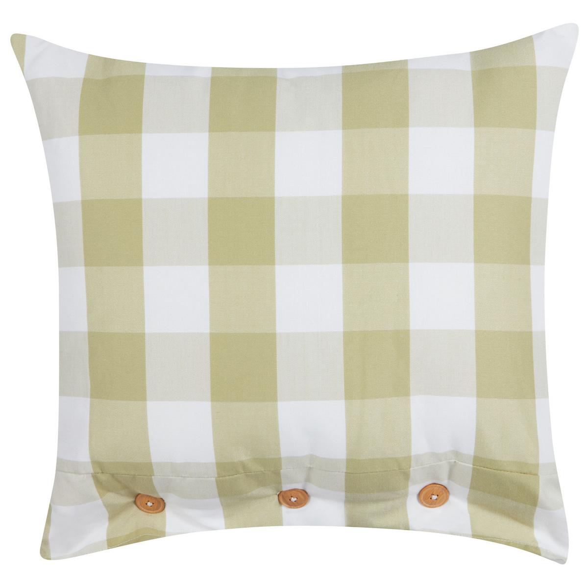 DEKOKISSEN 2er-Set Hellgrün 45/45 cm Tamnine - Hellgrün/Weiß, Textil (45/45cm) - Beliani