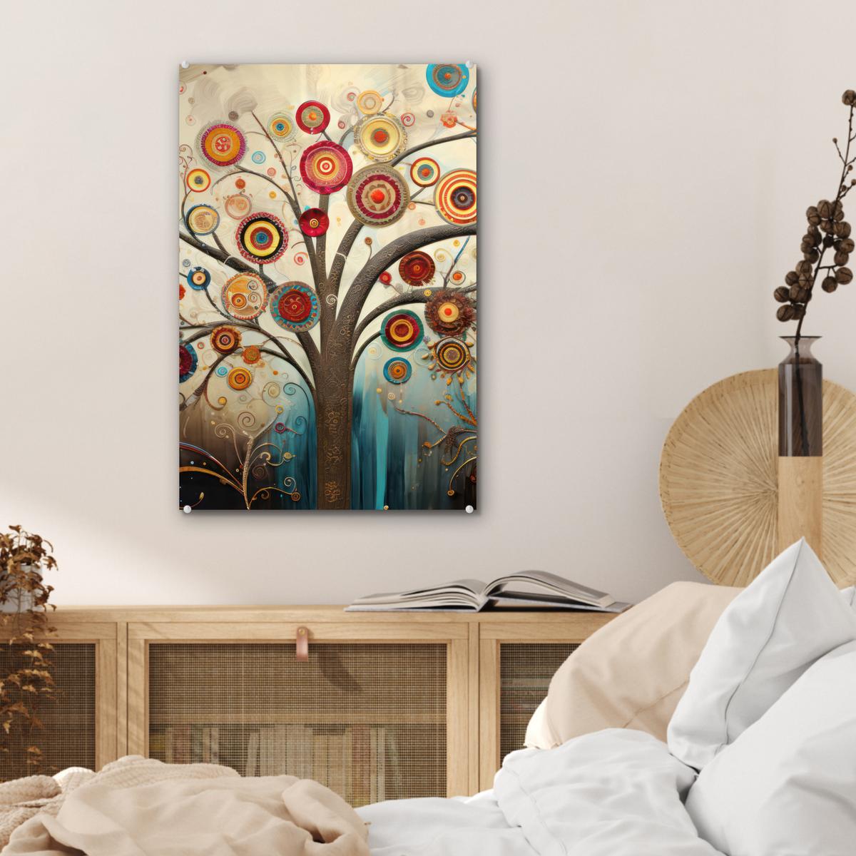 ACRYLGLASBILD Baum - Baum des Lebens - Farbe Wanddeko Wohnzimmer 40x60 cm - Braun, Glas (40/60cm) - MuchoWow