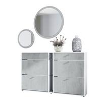 GARDEROBE Florence Beton Oxid Optik - Hellgrau, Holzwerkstoff (155.5/200/28cm) - Vladon