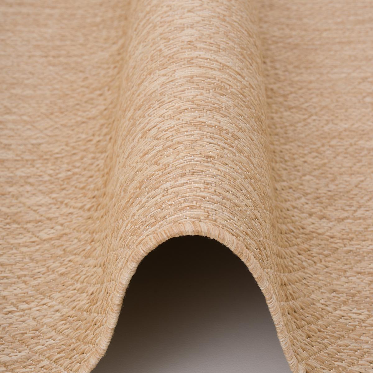 IN- & OUTDOOR FLACHGEWEBE TEPPICH PORTO RUND - Beige, Textil (100/100cm) - Snapstyle