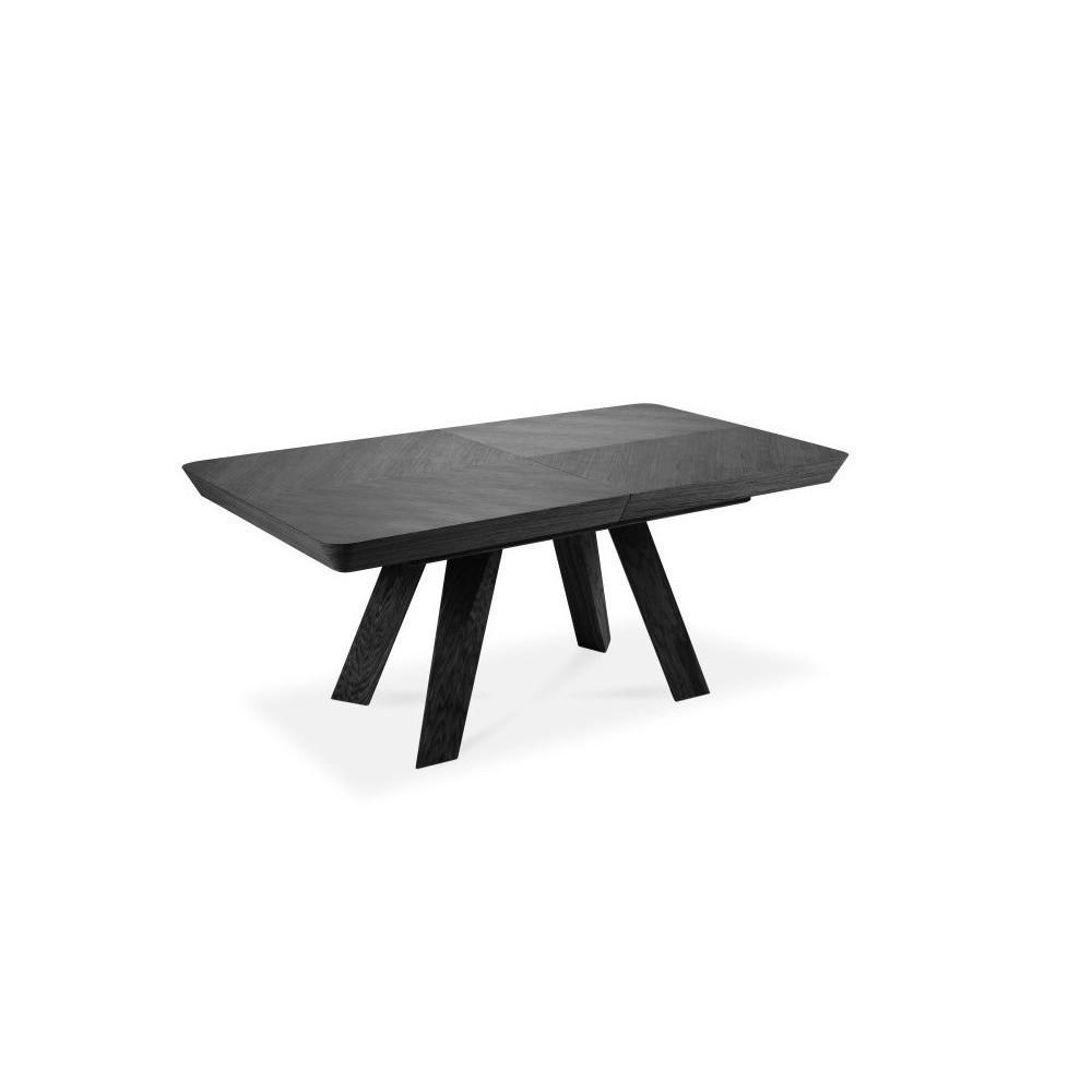 ESSTISCH QUERCIA Ausziehbar 180 - 380 / 100 x 76 cm - Schwarz, Holz (180/100/76cm) - MASSENO