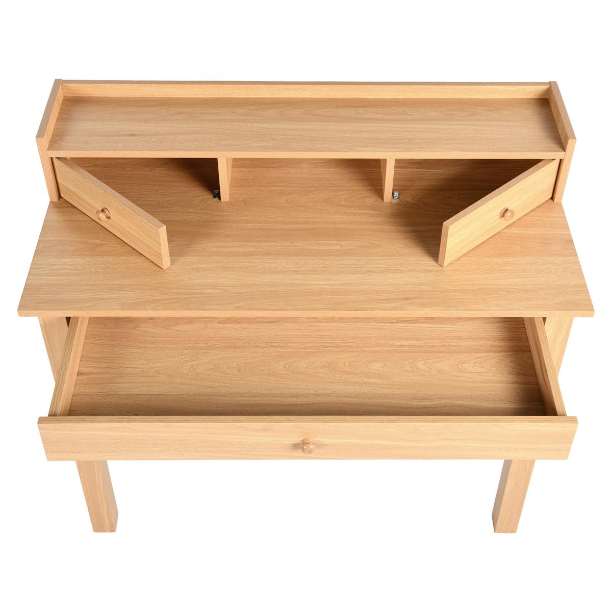 SCHREIBTISCH Holzoptik mit Schubladen & Ablage - Beige, Holz/Holzwerkstoff (100/50/91cm) - Urban Meuble