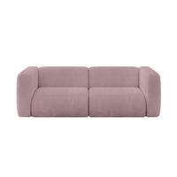 MODULARES Sofa 2-SITZER MIRA-S1 228x89x70 Rosa cm Cord - Schwarz/Rosa, Holzwerkstoff/Kunststoff (228/70/89cm) - ALTDECOR