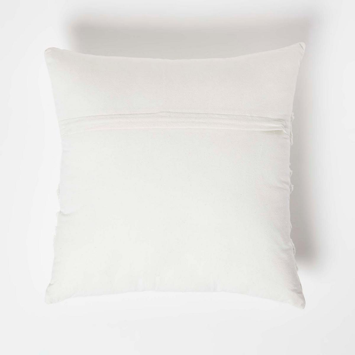 DEKOKISSEN Tufted 45/45 cm weiß mit Blumen - Weiß, Textil (45/45cm) - Homescapes