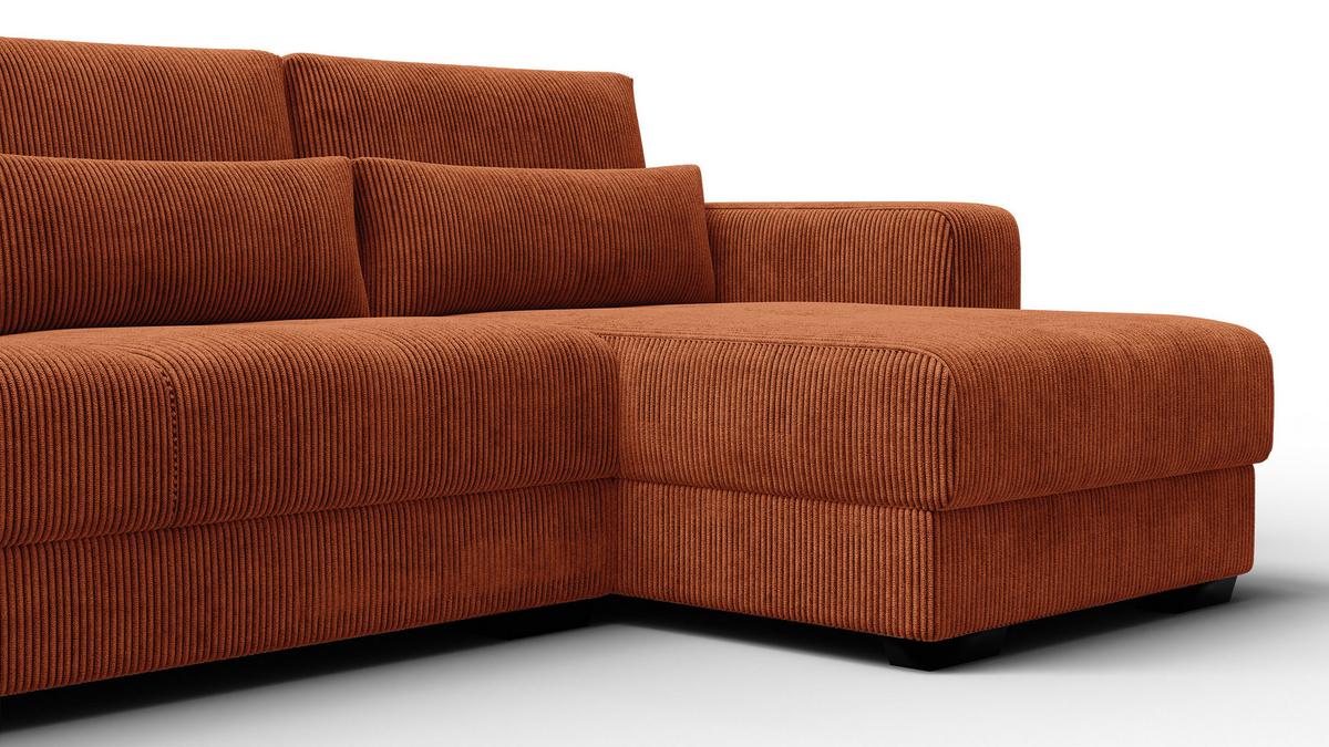 ECKSOFA OLI 4-Sitzer rechts, orange - Orange, Holz/Textil (295/172cm) - Wozimo
