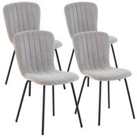 STUHL 4er-Set Lucky hellgrauer Stoff - Hellgrau, Textil/Metall (46/85/57cm) - VS Venta-stock